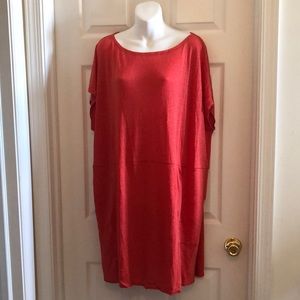 Eileen Fisher orange-red linen tunic XL, NWT